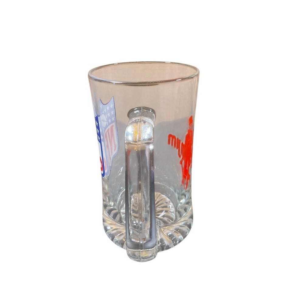 NFL Logo Slim Jim Beer Mug Glass Stein Heavy Collectors Edition 32oz VTG 1990's - Picture 4 of 7